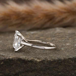 Bague de fiançailles élégante en forme de princesse avec diamant créé en laboratoire 950 platine Design classique de luxe certifié IGI - Product Image 2