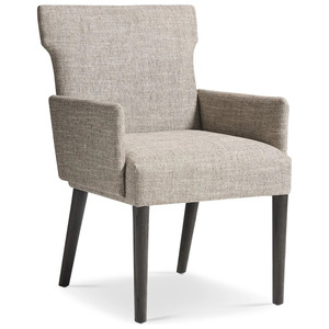 Chaise de salle à manger moderne rembourrée en tissu lin, fauteuil avec pieds en bois, chaise d'appoint pour salle à manger, maison, hôtel - Product Image 1