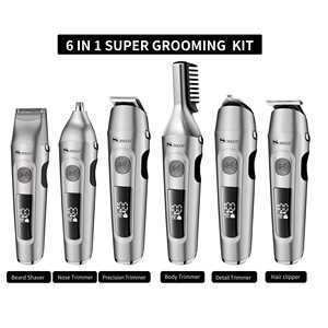 Kit de Recortadora de Barba Eléctrica Recargable por USB para Hombre, Inalámbrica, para Recortar el Cabello, Afeitar, Recortar el Vello de la Nariz y el Cuerpo - Product Image 6