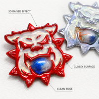 Étiquette thermocollante 3D TPU haute densité, patch logo irisé en relief pour maillot de sport, vêtements de sport, sac tactique, badge personnalisé