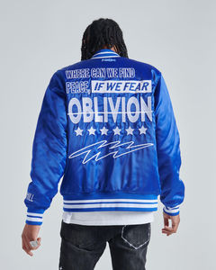 Chaquetas universitarias de satén de seda personalizadas Chaqueta de satén universitaria bordada de baloncesto deportivo para hombres - Product Image 6