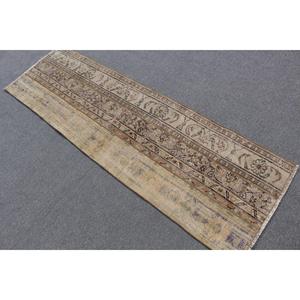 2.1x6.9 ft Rug, Turkish Vintage Runner Rug, <b>Brown</b> <b>Wool</b> Rug - Product Image 3
