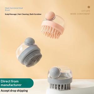 Silicone Dog Bathing & <b>Massage</b> Brush Multifunctional Shower Gel Holder Skin-Friendly Cleaning Brush - Product Image 5