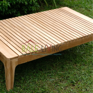 Mesa de centro rectangular hecha de madera de teca duradera, diseño industrial, la mejor calidad - Product Image 4