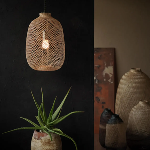 โคมไฟแขวนทำจากไม้ไผ่ทอมือแบบยืดหยุ่น / โคมไฟสำหรับการตกแต่งบ้านสไตล์โมเดิร์นโบฮีเมียนและปรับแต่งได้ - Product Image 6