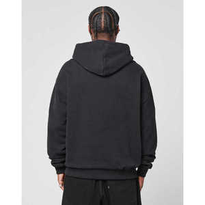Sudadera con Capucha Negra para Hombre, Logotipo Personalizado, Manga Larga, Sudadera con Bolsillo Canguro, Trackstar OEM, Marca Privada - Product Image 2