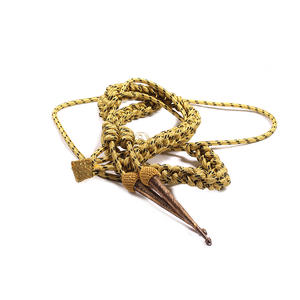 ชุดพิธีราคาโรงงาน Aiguillette สีทองพร้อมปลายทองสองอันทําเองสายสะพายไหล่ Aiguillette - Product Image 3