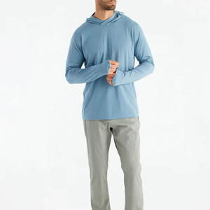 Sudadera con capucha de pesca para hombre de diseño de tendencia superior Proveedor al por mayor Nuevo diseño Protección solar Sudadera con capucha de pesca de manga larga seca - Product Image 1