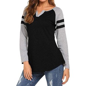 Camiseta de Manga Larga con Cuello en V de Alta Calidad para Mujer - Product Image 1