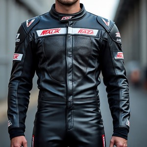 Combinaison de course de moto en cuir véritable personnalisée, OEM/ODM une pièce ou deux pièces - Product Image 3