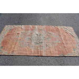 พรมขนสัตว์วินเทจทำด้วยมือสีส้มสีเขียวขนาด3.7x8.1ฟุตสี่เหลี่ยมผืนผ้าสำหรับห้องนั่งเล่นห้องนอนที่มีความหนา10มม - Product Image 3