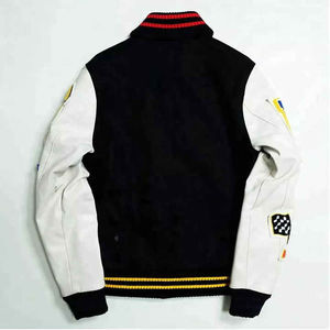 Chaqueta Universitaria Personalizada de Lana Melton para Hombre con Mangas de Cuero, Chaqueta Universitaria al por Mayor para Primavera, Tela de Lona - Product Image 3