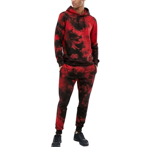 Nouveauté : Ensemble de survêtement pour homme à capuche tie-dye, respirant, confortable, durable, léger, 100% coton - Product Image 1