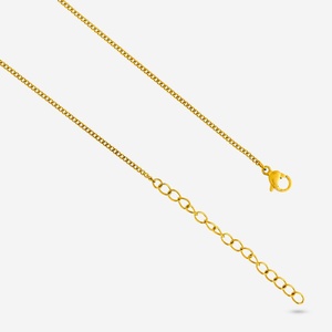 Collier géométrique en alliage de zinc plaqué or pour cadeau, motif numérique, maillons, accent diamant et perle, acier inoxydable, cuivre - Product Image 5