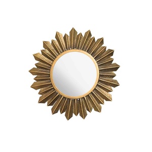 Forme de tournesol haut de gamme fer métal et verre mur miroir cadre moderne européen mur Accents miroirs salle de bain miroir fait à la main - Product Image 6