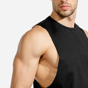 Servicio OEM Camiseta de gimnasio de alta calidad 100% algodón con logotipo personalizado y diseño para gimnasio y entrenamiento sin mangas y transpirable para hombres - Product Image 6