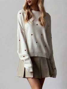 เสื้อสเวตเตอร์แบบสวมหัวสำหรับผู้หญิงเสื้อผ้าลำลองแบบถักไร้ตะเข็บมีสไตล์สำหรับฤดูหนาว - Product Image 2