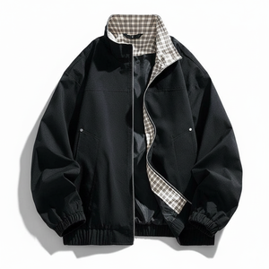 Chaqueta Clásica para Hombre, Acolchada, con Cuello Alto, Cierre de Cremallera, Informal, Forrada, de Poliéster, Resistente al Viento - Product Image 1