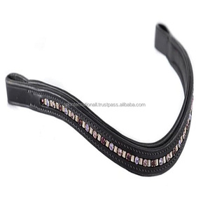 Banda de cuero para cejas de caballo con forma de onda y precio al por mayor, canal vacío, personalizada con cristales de marca de lujo, pedrería ostentosa - Product Image 3