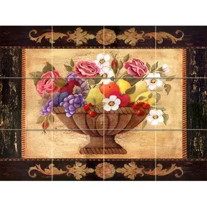 Cesta de flores Mural de mármol caído Azulejo contra salpicaduras #89 Murales de pared Categoría de producto - Product Image 1