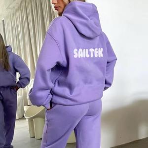 Conjunto Deportivo de 2 Piezas para Mujer, Transpirable, Estampado, para Otoño, Pantalones Joggers, Chándal, Talla Grande, Sudadera con Capucha - Product Image 3