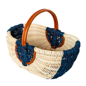 Cesta de Mimbre Natural Personalizable, Cesta de Picnic, Cesta de Picnic de Mimbre Estilo Vintage con Asa - Product Image 1