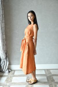 ชุดเดรสมิดิเอวสูงของผู้หญิงสไตล์บูติกชุดเดรสแขนกุดคอกลมแต่งลูกไม้มาใหม่ชุดมีเข็มขัดสำหรับฤดูร้อน - Product Image 2