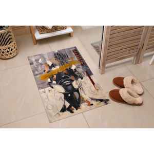 Tapis imprimé motif visage de femme, Tapis abstrait moderne de luxe pour couloir, Tapis fin non tissé - Product Image 4