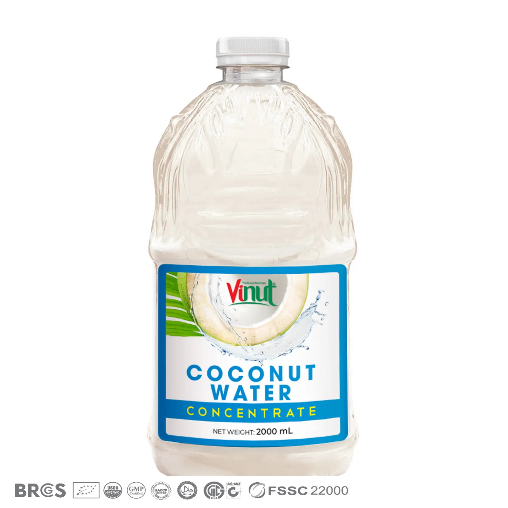 2000mL Pet şişe VINUT hindistan cevizi suyu konsantresi % 100% doğal hindistan cevizi Vietnam fabrika doğrudan satış
