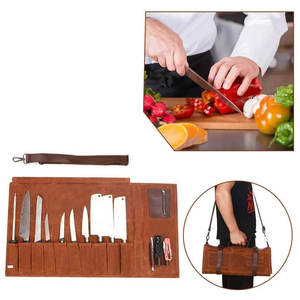 Sacs à rouleau de couteau en cuir professionnels faits à la main polyvalents de haute qualité/sacs à rouleau en cuir de couleur personnalisée à vendre - Product Image 3