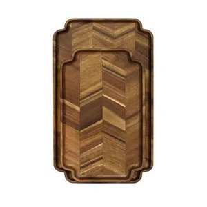 Bandeja de bambú funcional para servir aperitivos, café, té o uso como organizador de cocina con asas integradas - Product Image 5