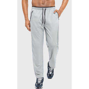 Pantalon de jogging en molleton de coton à taille haute pour homme, couleur unie, avec cordon de serrage, pour l'entraînement et la course à pied - Product Image 1