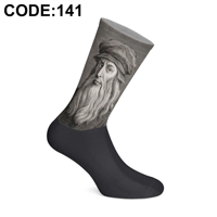 Chaussettes artistiques respirantes en coton imprimées par transfert thermique, fabrication turque, design par sublimation à 360 degrés, motifs colorés et abstraits