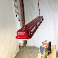 Luminaire suspendu moderne industriel rouge à double tube pour restaurant, bar, café, loft