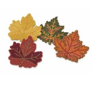 Multicolor Luxury Handmade Fine Dining <b>Coasters</b> <b>Gold</b> and Silver Beaded Mats & Pads with Metallic Glass Handmade Accents - Product Image 5