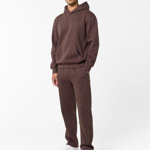 Haute qualité poids lourd blanc Baggy deux pièces pantalons de survêtement et sweat à capuche ensemble hommes sweat à capuche surdimensionné fabricant hommes survêtement 2026 - Product Image 1