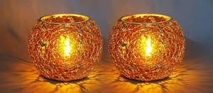 Portavelas de cristal de mosaico dorado, FAROL DE LLEGADA DE Navidad hecho a mano para decoración de mesa de comedor al mejor precio - Product Image 6