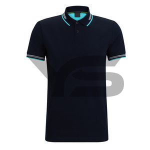 T-shirts polo personnalisés en coton doux de haute pureté Chemises polo Slim Fit anti-rides pour hommes avec logo personnalisé - Product Image 1