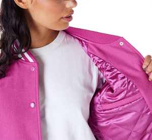 Custom Logo Letter Embroidery Winter Baseball Jacket Unisex Regular Varsity <b>Coat</b> with Button Closure <b>Reversible</b> Breathable - Product Image 2
