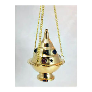 Nouvelle Collection de Brûleurs coniques en laiton jaune de bonne qualité avec chaîne suspendue au fournisseur en gros - Product Image 3