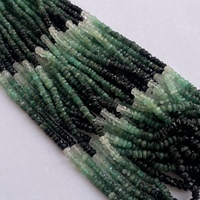 Perles de pierres précieuses facettées en émeraude verte naturelle ombrée de 2 mm et 3 mm, en forme de rondelle, au meilleur prix de gros direct usine