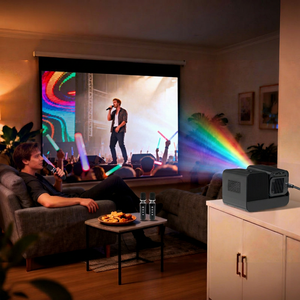 Proyector de Karaoke HD Tres en Uno HT36 PRO Premium al por Mayor, 2K LCD, Micrófono Dual, Cine en Casa Portátil, Sistema Android - Product Image 6