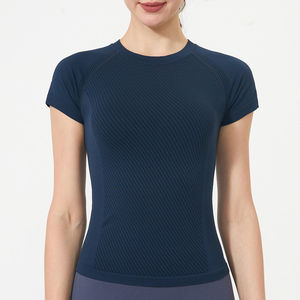 เสื้อยืดออกกำลังกายแห้งเร็ว ดีไซน์พรีเมียม คุณภาพสูง รุ่นใหม่ล่าสุด สำหรับทุกเพศ ทรงสปอร์ต แขนสั้น ไร้ตะเข็บ เหมาะสำหรับโยคะ ใส่ได้ทุกวันในช่วงฤดูร้อน - Product Image 4
