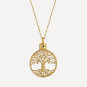 Collier Arbre de Vie en émail noir et zircon, plaqué or 18 carats, tendance, pour l'harmonisation spirituelle, cadeau, vente en gros, faible MOQ - Product Image 1