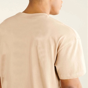 T-shirt pour homme 100% coton respirant confort coupe ajustée avec revers brodé logo personnalisé tissu tricoté d'affaires décontracté - Product Image 3