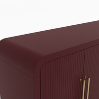 Ensemble de meubles de salon moderne à 4 portes en bois d'hévéa écologique, MDF et placage de chêne – Vente en gros