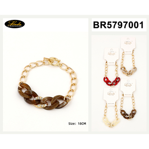 Bracelet manchette Linda Fashion plaqué or, bijou élégant unisexe pour hommes et femmes - Product Image 1