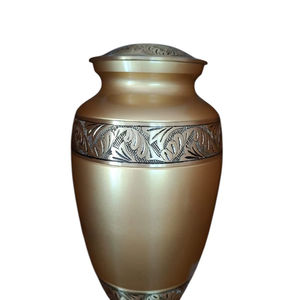 Urna Cilíndrica de Aluminio Estilo Bohemio, Urna Funeraria para Cenizas, Urna Metálica Hecha a Mano con Impresión Personalizada 1-2L - Product Image 1