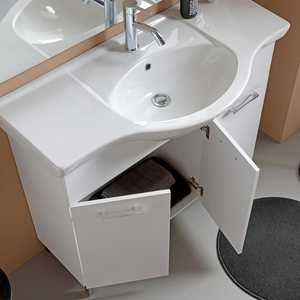 105cm 3-<b>Door</b> White Ravenna Lamp Bathroom Cabinet with 100x110 <b>Mirror</b> for Export Sink - Product Image 3