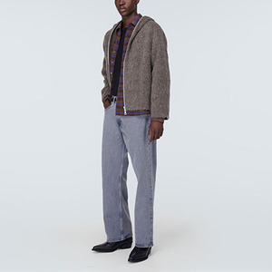 Fashion Street Wear High Quality French Terry Heavy Weight Men's Hoodie <b>Brown</b> Long Sleeved Zipper Alpaca Hooded Sweater Men - Product Image 3